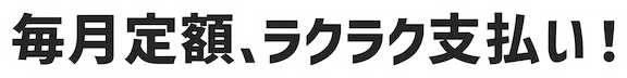 毎月定額、ラクラク支払い！
